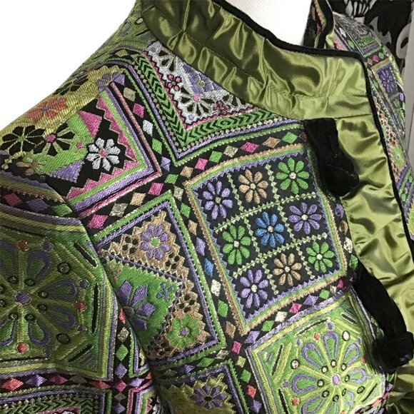 S.T.I.F.F Germany Multicolor Tapestry Silk & Velvet Jacket - Picture 5 of 16